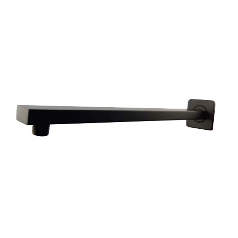 BRAZO REGADERA CUADRADO 40CM NEGRO MATE